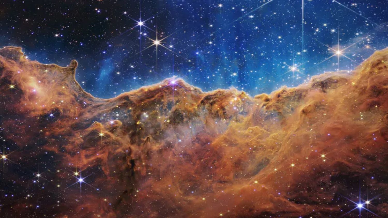 El Telescopio James Webb ha observado estrellas en su primeras y rápida etapa de formación, en la nebulosa Carina. Para una estrella individual, este período solo dura entre 50.000 y 100.000 años. NASA, ESA, CSA y STScI