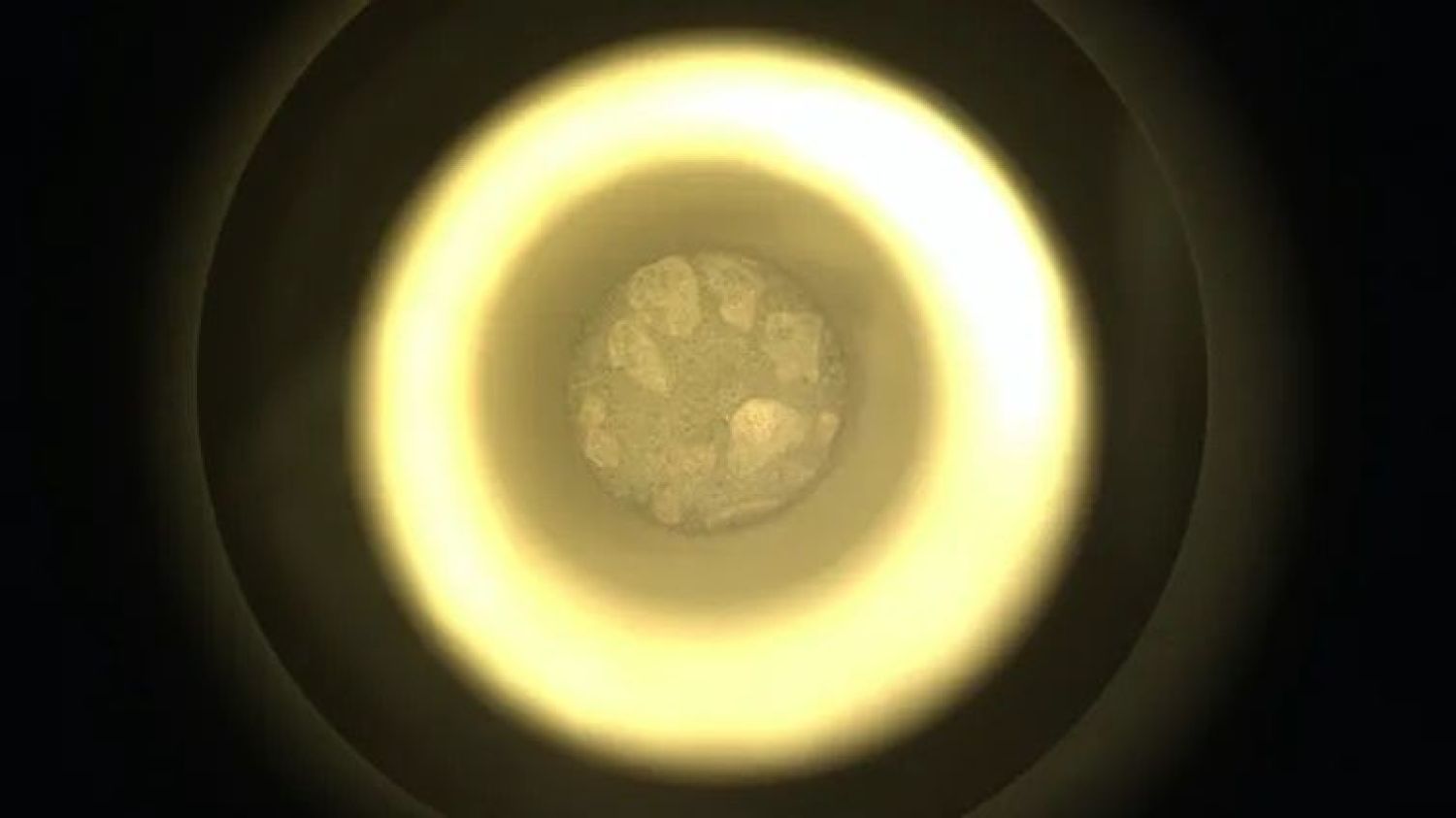 Esta imagen del regolito marciano (roca y polvo rotos) fue captada el 2 de diciembre de 2022 por la Cámara del Sistema de Muestreo y Almacenamiento (conocida como CacheCam) del vehículo explorador Perseverance de la NASA. NASA/JPL-Caltech