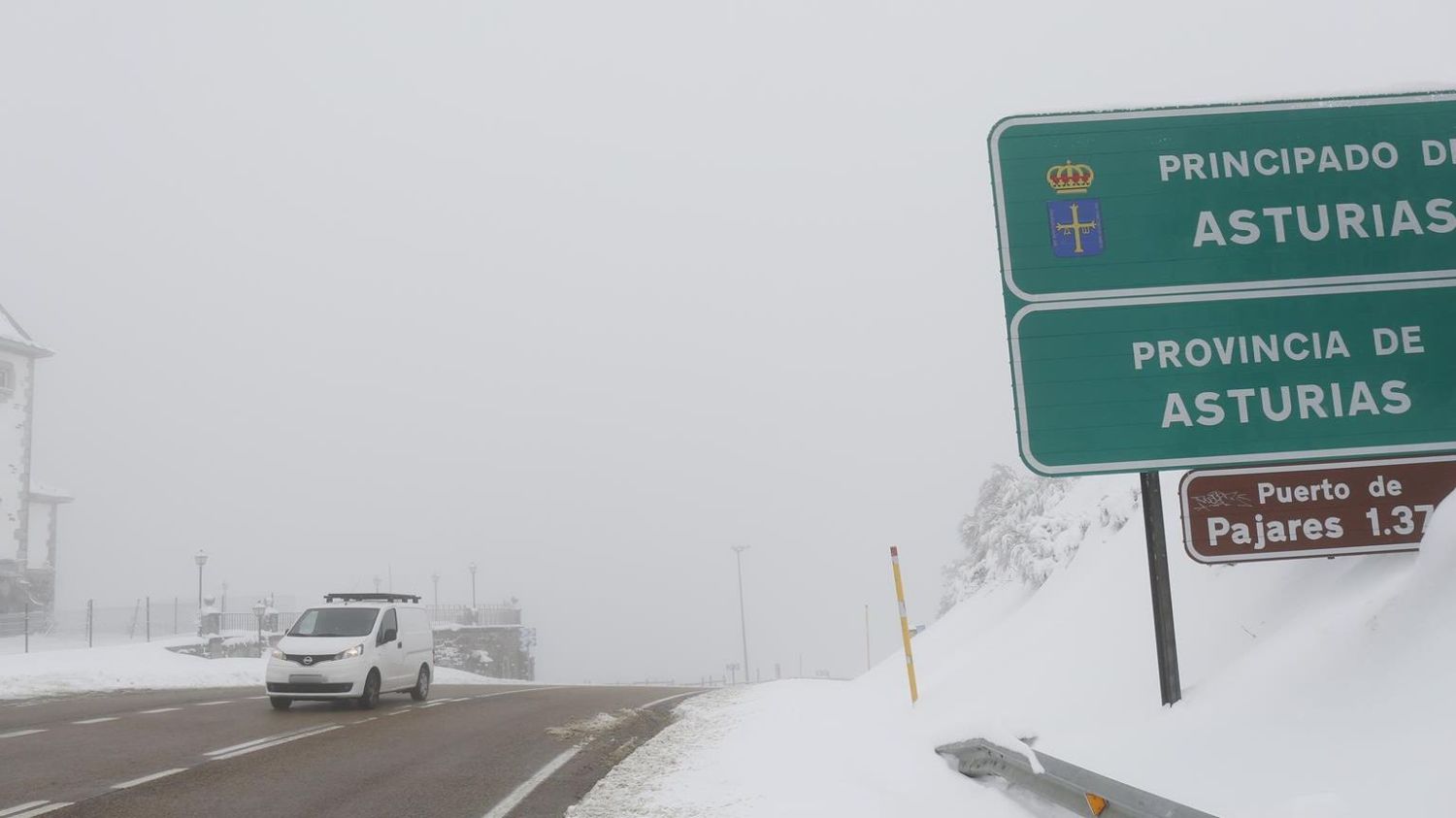 Nevada en el Puerto de Pajares.