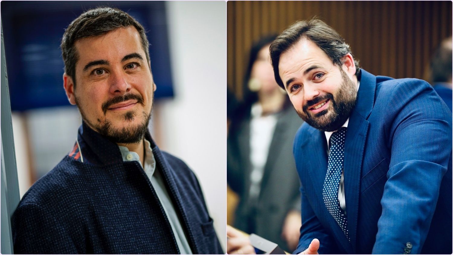 A la izquierda, Gascón, Podemos. A la derecha Núñez, PP.