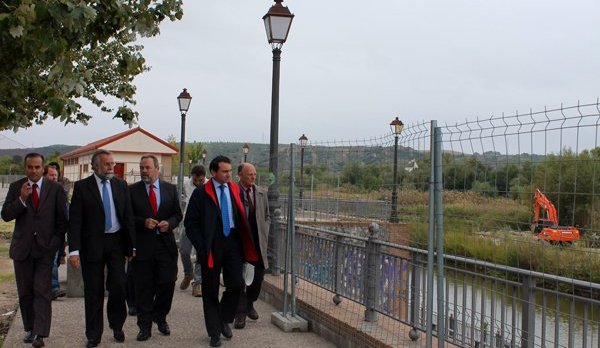 visita en 2014 a las obras de la futura "playa" de talavera.