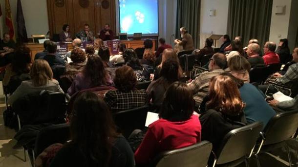 Mesa redonda celebrada en Albacete (Foto: Twitter CGT en RTVCM)